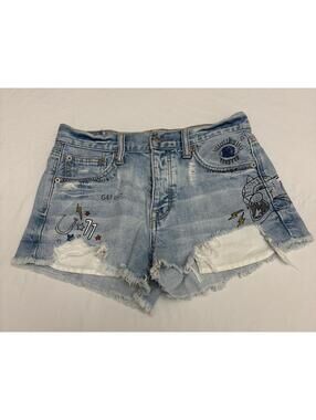 Woman’s American Eagle Vintage High Rise  Graffiti Shorts Size 4